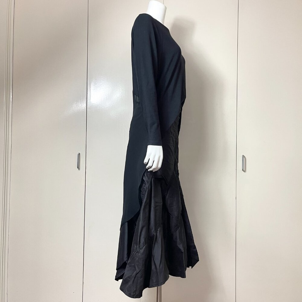 Areli Collection Bias cut Dupioni Silk Maxi Black Skirt 6 $350 - Picture 9 of 11